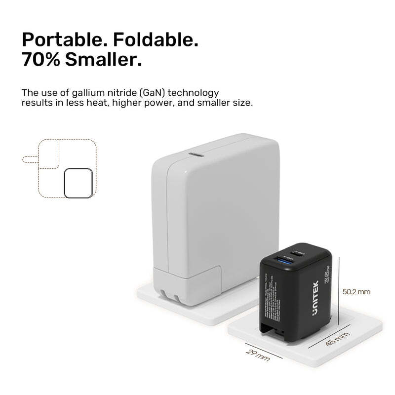 UNITEK 35W GAN POWER DELIVERY FAST TRAVEL CHARGER P1119A