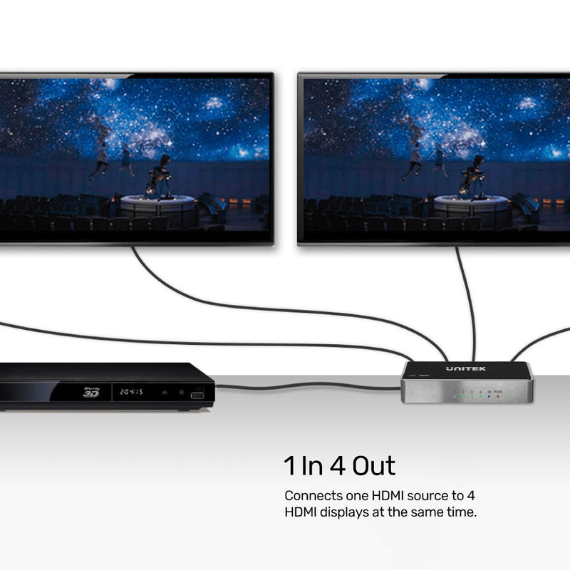 UNITEK 4K HDMI SPLITTER 1 IN 4 OUT (V1109A)