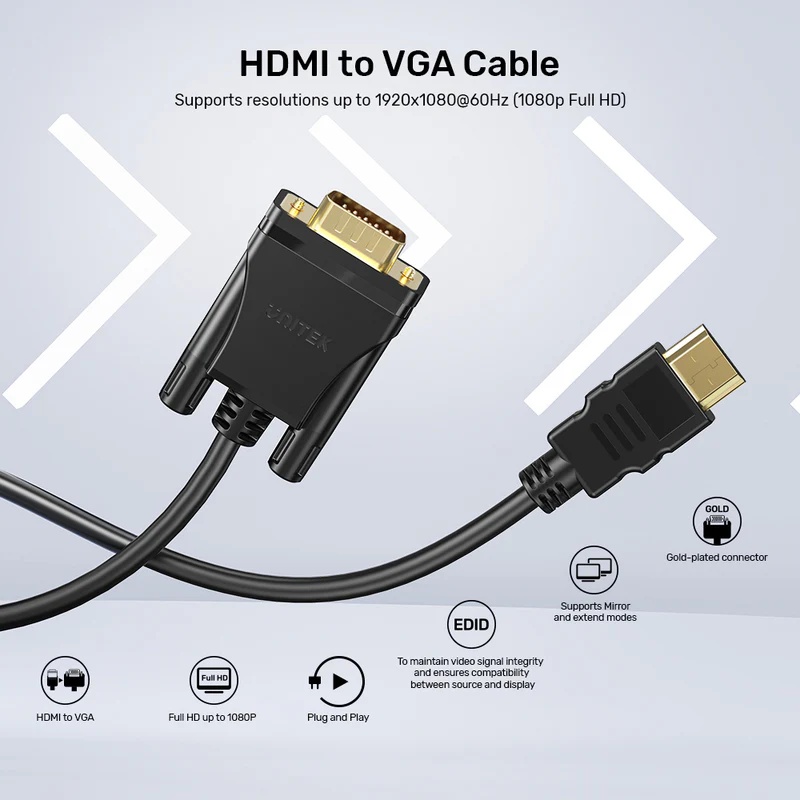 UNITEK HDMI TO VGA CABLE 2M (V1185A01)