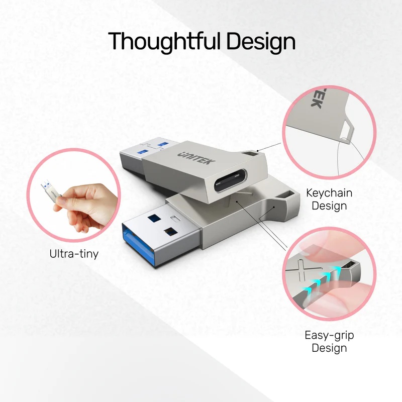 UNITEK USB-ATO USB C-ULTRA-TINY ZINC ADAPTER- A1034NI
