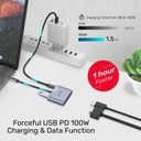 UniTek uHUB Q4+ Lite / USB-C to 4K HDMI &amp; Full HD VGA MST For Multiple Extended Desktops (D1049A)