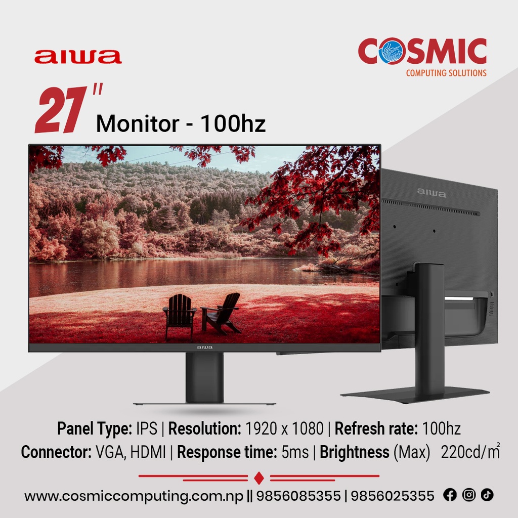 Aiwa MF2704-F Led Monitor 27" | IPS Panel | 1920x1080 | 100hz | 5ms