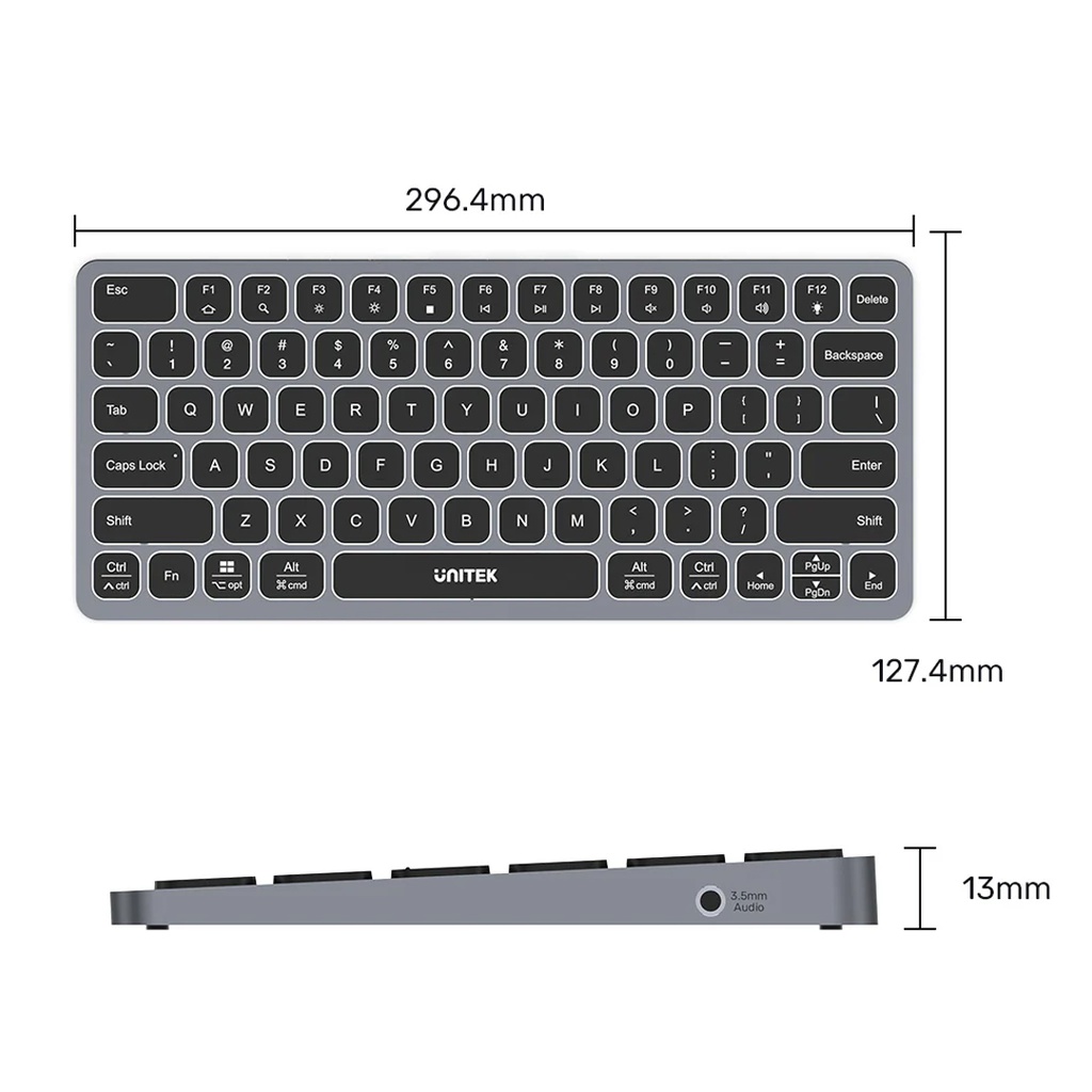 UNITEK 4K ULTRA HD U HUB PRIME 9 IN 1 USB-C HUB KEYBOARD (D1092A)