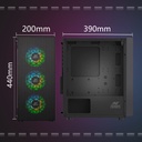 Ant Esports ICE-110 Mid Tower/Casing E-ATX, ATX, M-ATX, M-ITX Black Cabinet with 4*120MM STATIC ARGB Fans