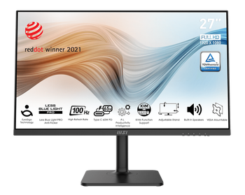 MSI Modern MD272XP | 27" FHD (1920x1080) IPS Business & Productivity Monitor | 100Hz | 1ms | 108% sRGB
