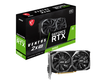 MSI GeForce RTX 3050 VENTUS 2X XS 8G OC Graphics Card (8GB GDDR6 | 128-bits | Dual FAN | Support 4K@120Hz | HDMI & DisplayPort)