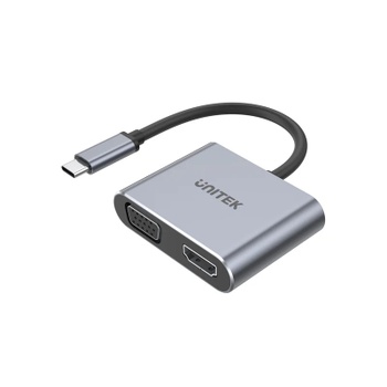 UniTek uHUB Q4+ Lite / USB-C to 4K HDMI & Full HD VGA MST For Multiple Extended Desktops (D1049A)