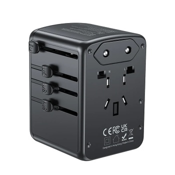 UniTek 35W Universal Travel Adapter with 2 USB-C PD & 3 USB- A Charging Ports ( P1121ABK01)
